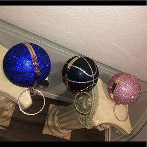 Rhinestone Basketball Clutch Bags